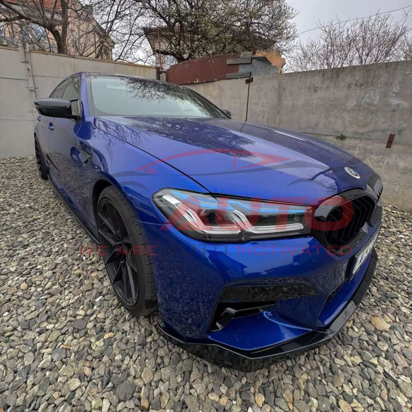Преден лип спойлер за BMW G30 фейс (2021+) M5 броня – Черен гланц