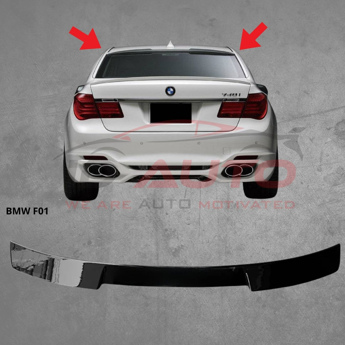Спойлер за заден капак BMW 7 Series F01 (2008–2015) – AC Schnitzer Style, черен гланц