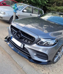 Преден лип спойлер – Mercedes E-Class W213 (2016–2020), черен гланц