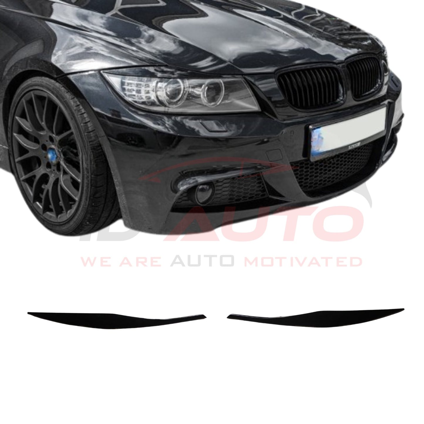 Вежди за фарове - BMW E90/E91 (2008-2011) фейс - черен гланц