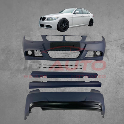 M пакет брони за BMW E90 LCI (2008–2012) – M-Technik комплект предна и задна броня + прагове, М техник дизайн