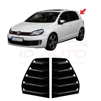 Тунинг добавки за задни странични стъкла – VW Golf 6 (2008–2012), черен гланц