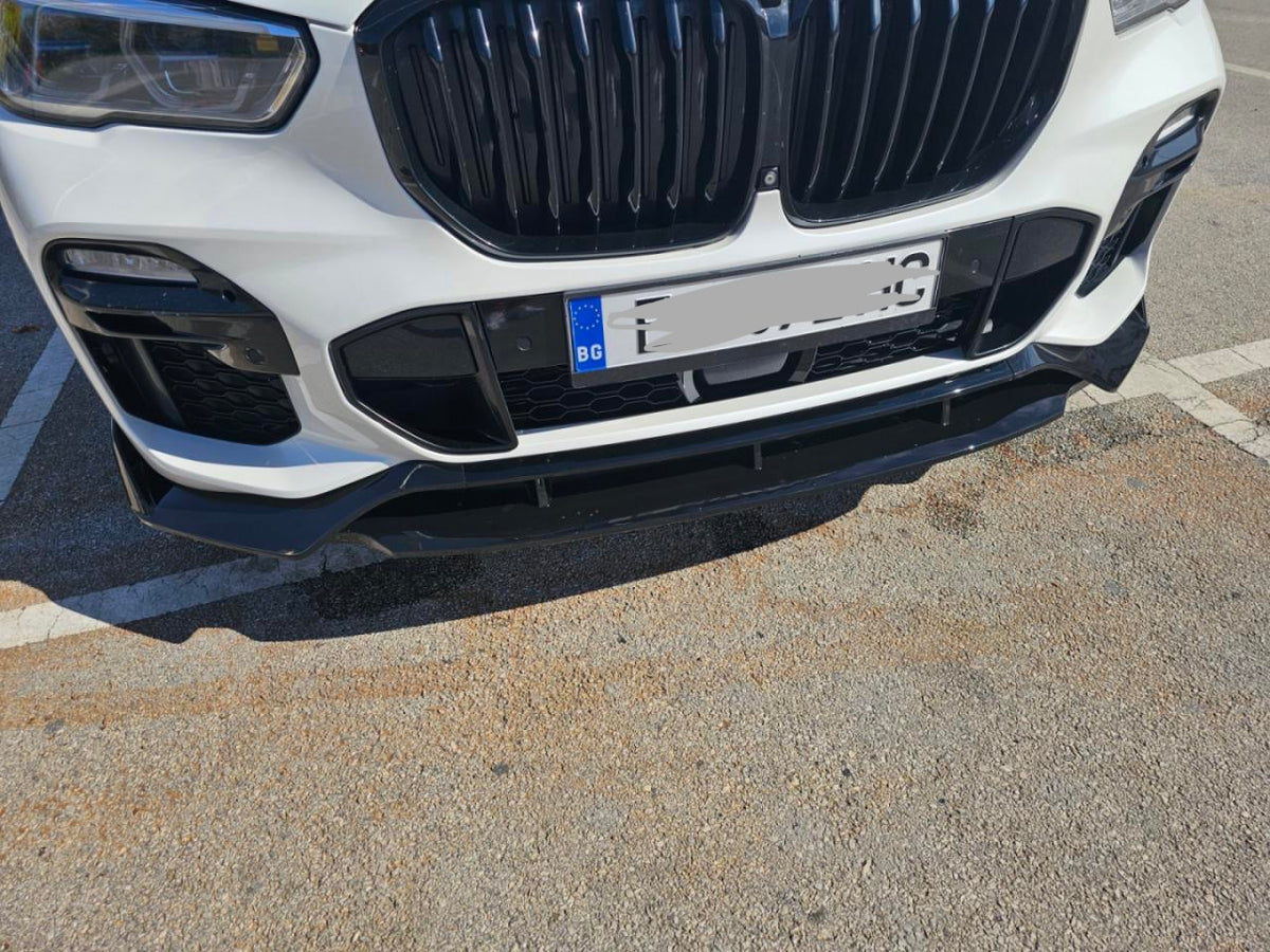 Преден лип спойлер за BMW X5 G05 (2019-2023) M Sport – черен гланц