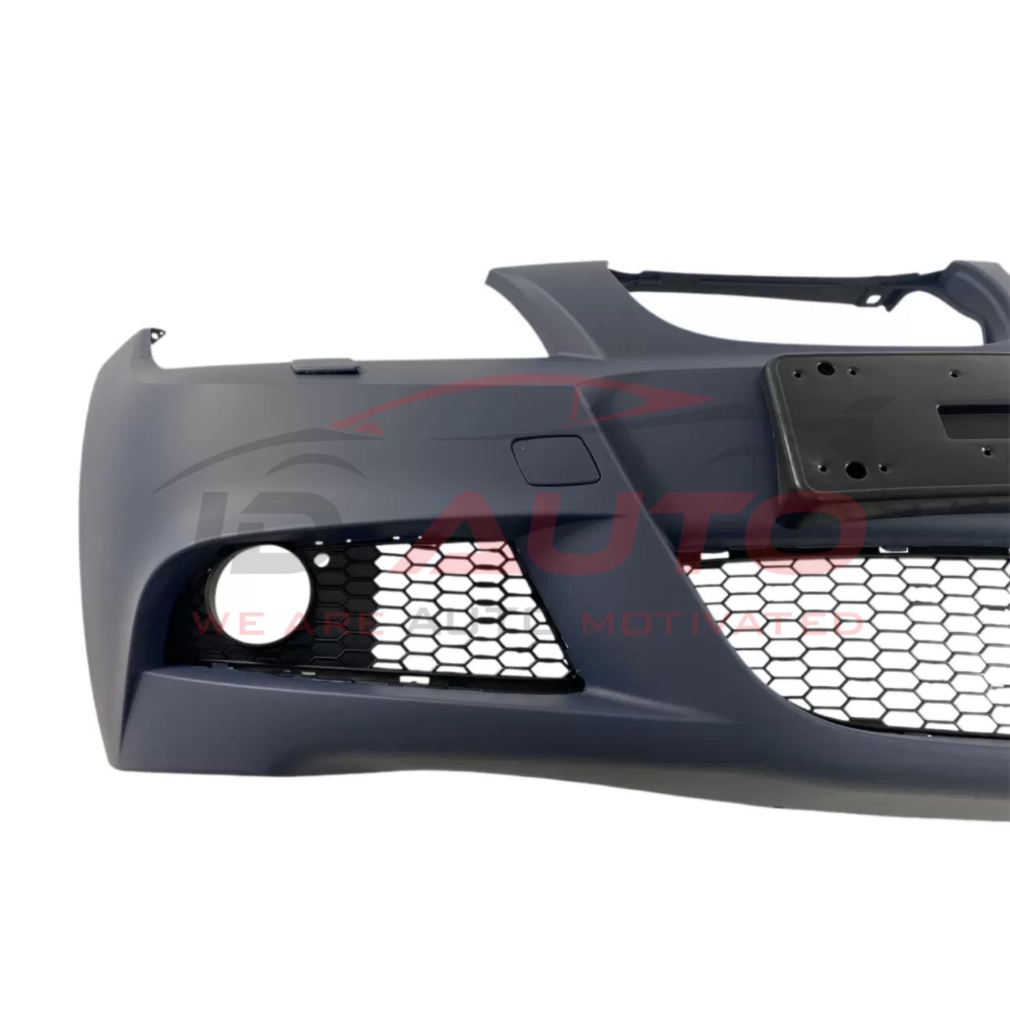 Предна броня за BMW E90/E91 (2008+) – M-Tech дизайн, с отвори за пръскалки, без парктроник, грундирана