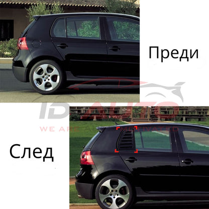 Тунинг добавки за задни странични стъкла – VW Golf 5 (2003–2009), черен гланц