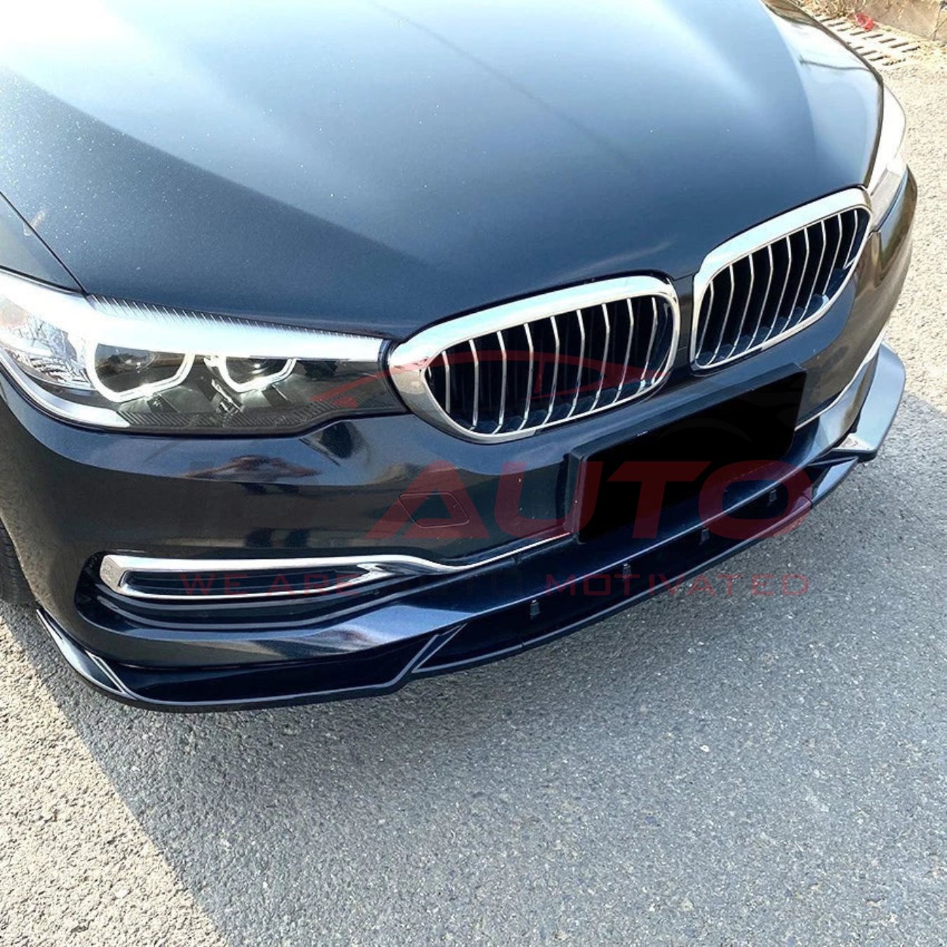 Преден лип за BMW G30 (2017–2020) – Стандартна броня, Черен гланц