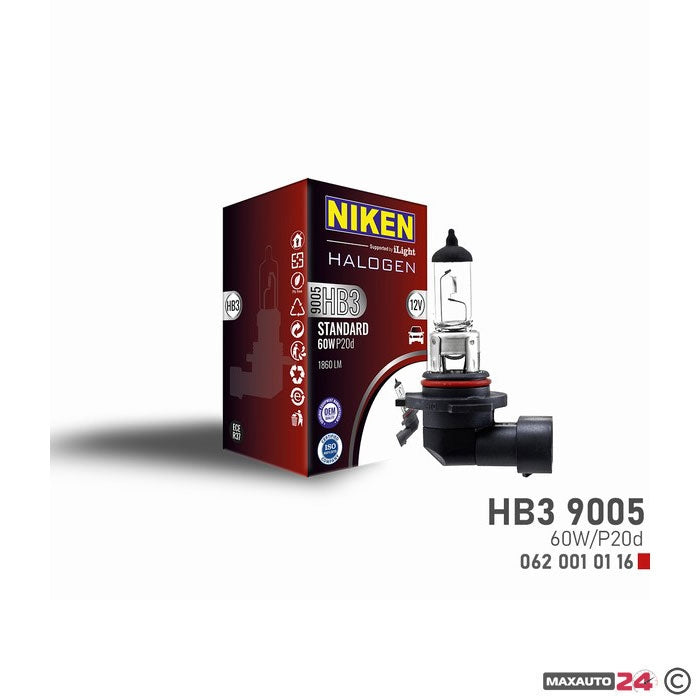 Крушка NIKEN - 9005 (HB3) 60W 12V