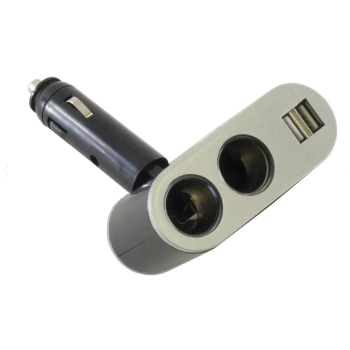 Разклонител за запалка с 2 гнезда и 2  USB - PG151