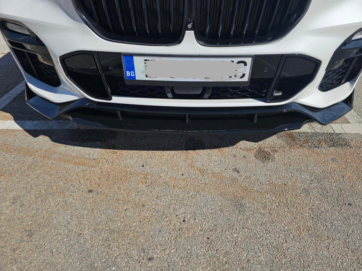 Преден лип спойлер за BMW X5 G05 (2019-2023) M Sport – черен гланц