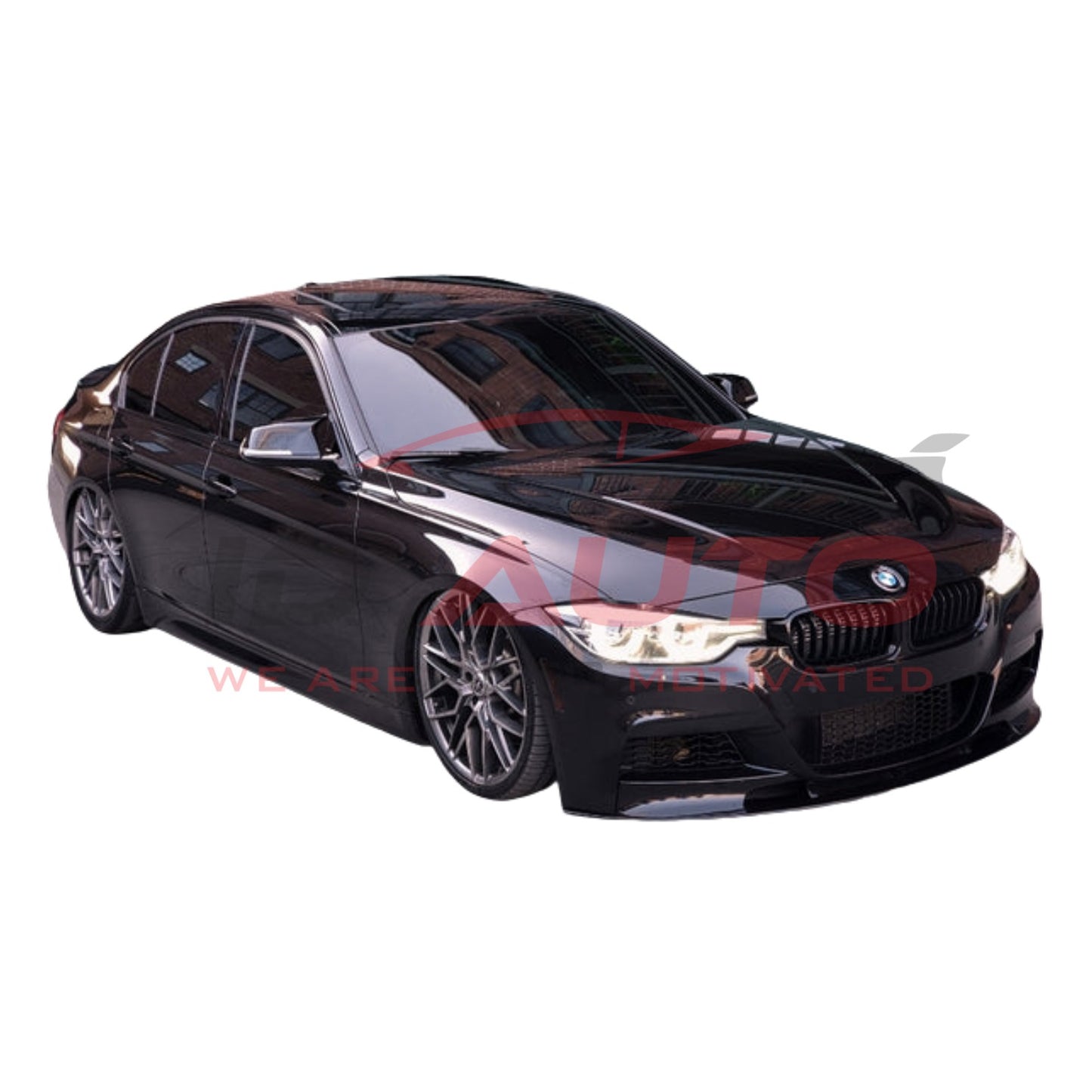 Преден лип спойлер – BMW 3 Series F30 (2011–2019), за M-Tech броня, черен гланц