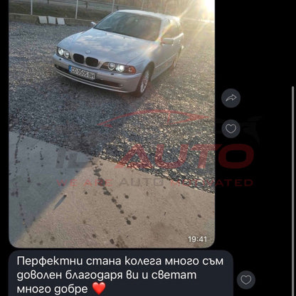 Комплект тунинг фарове с Angel Eyes за BMW 5 Series E39 (1997–2003) – черни, с включени крушки