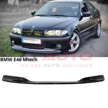 Преден CSL Лип Спойлер за BMW E46 M-Tech Броня Черен Гланц