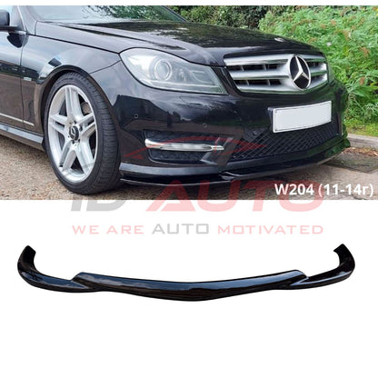 Преден лип спойлер за Mercedes C-Class W204 Face (2011-2014) – Черен гланц