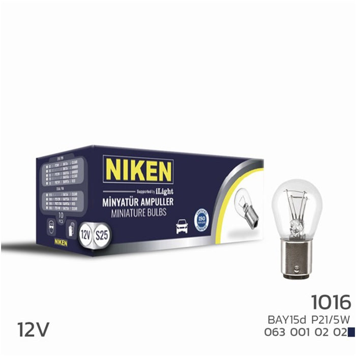 Крушки NIKEN 1016 10 БР/КУТИЯ - 12V - 21/5W