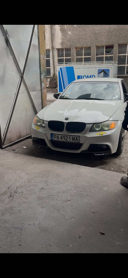 Предна броня за BMW E90/E91 (2008+) – M-Tech дизайн, с отвори за пръскалки, без парктроник, грундирана