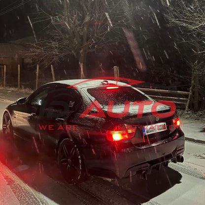 Заден двоен дифузьор – BMW 3 Series E90/E91 (2005–2011), за M-Tech броня, черен гланц