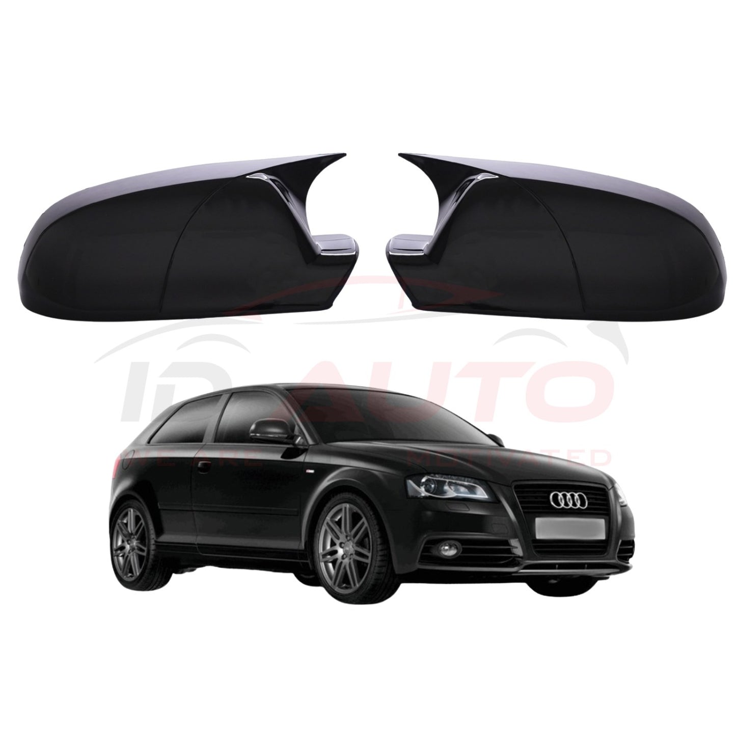 Капаци за огледала Batman Style за Audi A3 8P фейс (2008-2012) черни