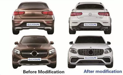 AMG C63 пакет за Mercedes GLC Coupe C253 (2015–2019) – предна броня, дифузьор и накрайници