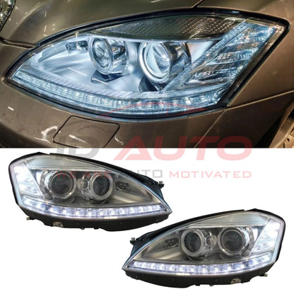 Кристални LED Фарове за Mercedes S-Class W221 (2005-2008) – D1S / H7, AFS