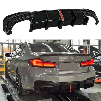 Заден дифузьор с F1 стоп за BMW G30 G31 – M5 визия, Черен гланц