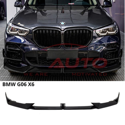 Преден лип спойлер за BMW X6 G06 (2020-2023) M Sport – черен гланц