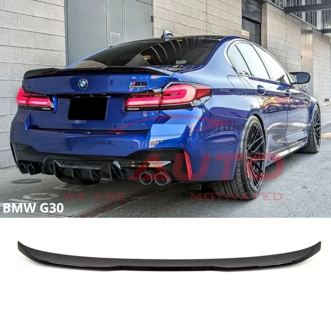 Спойлер за багажник BMW 5 Series G30 – CS Style, черен гланц