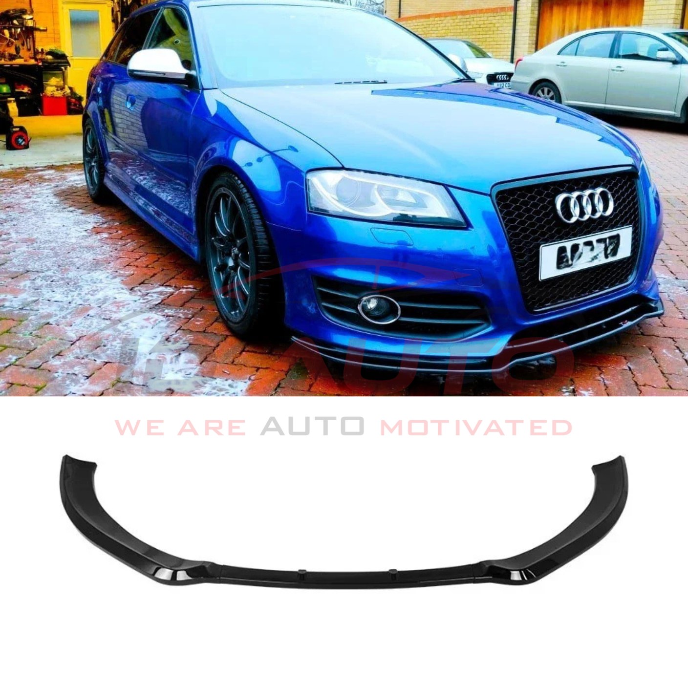 Преден лип за Audi A3 8P (2004–2013) – черен гланц
