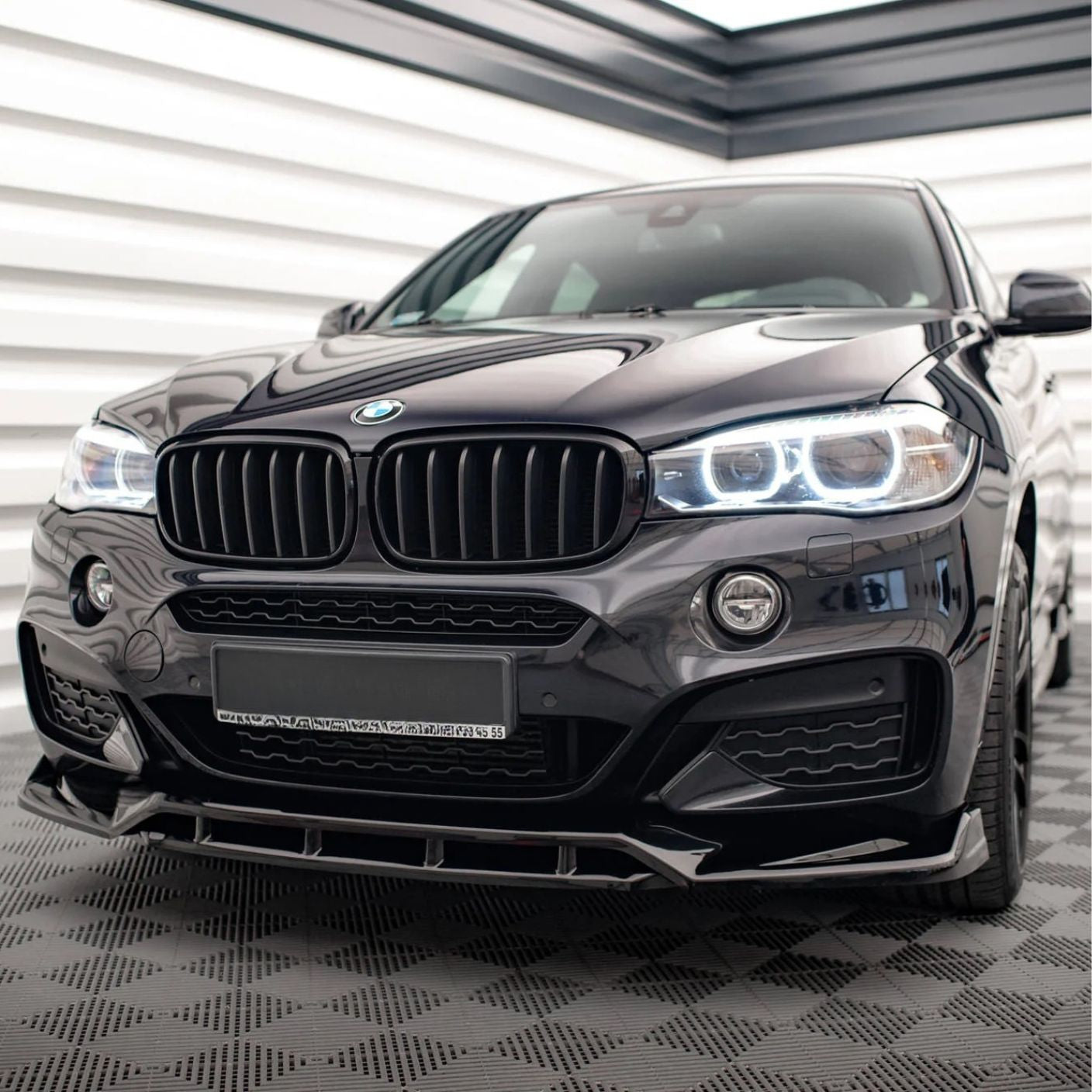 Преден лип спойлер за BMW X6 F16 M Sport (2014-2019) – Черен гланц