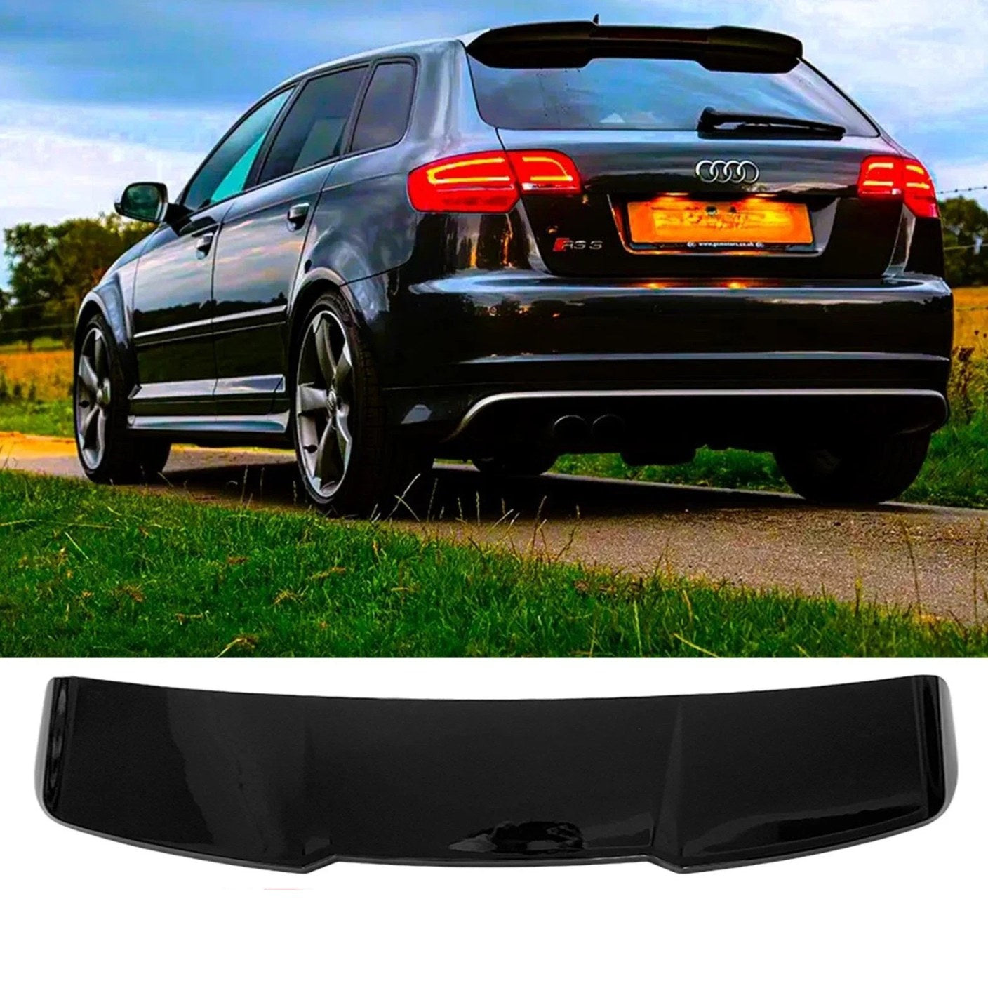 Спойлер за багажник за Audi A3 8P Sportback 5 врати (2004–2013) – черен гланц