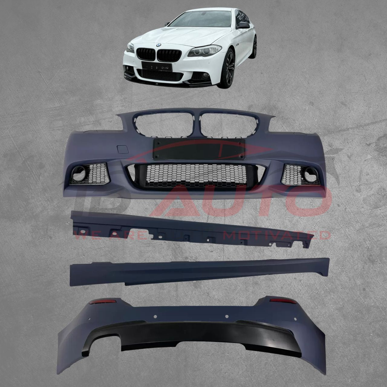 Mtech пакет брони за BMW F10 (2010-2014г) – M-Technik комплект предна и задна броня + прагове, mtech