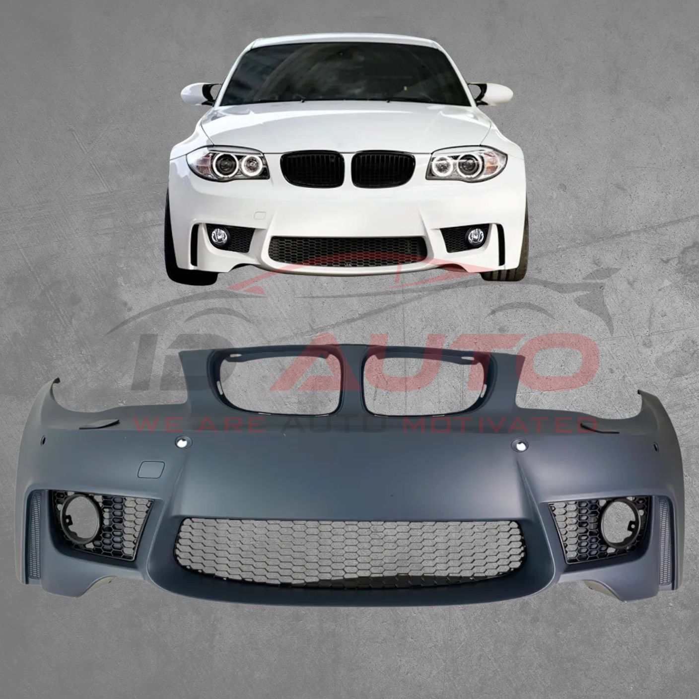 Предна броня BMW E87 (2007–2011) – M1 дизайн с отвори за халогени