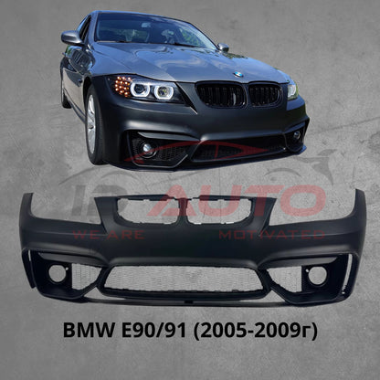 Предна броня за BMW E90 (05-09) - М4 дизайн с отвор за халогени