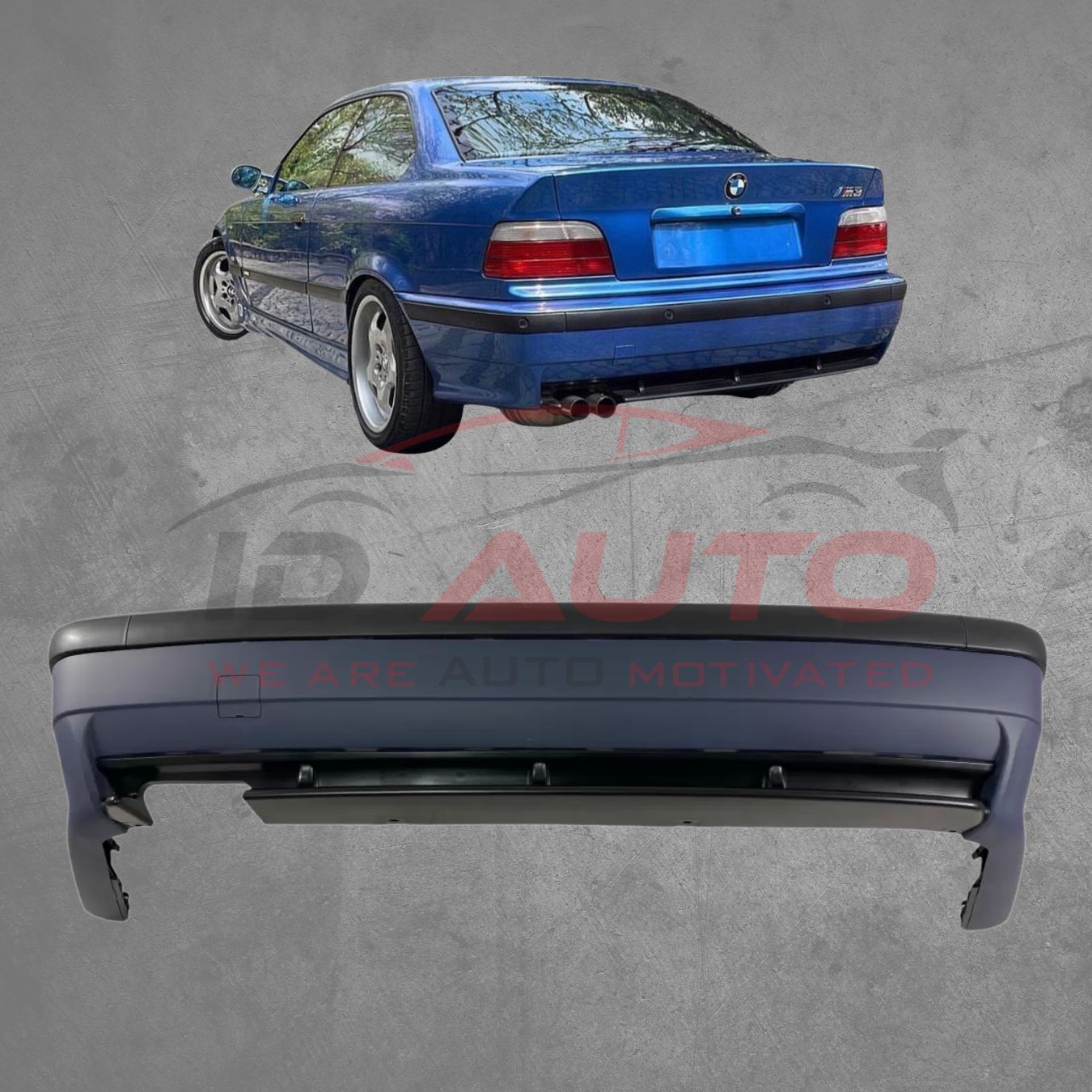 Задна броня BMW E36 – M-Tech дизайн, грундирана