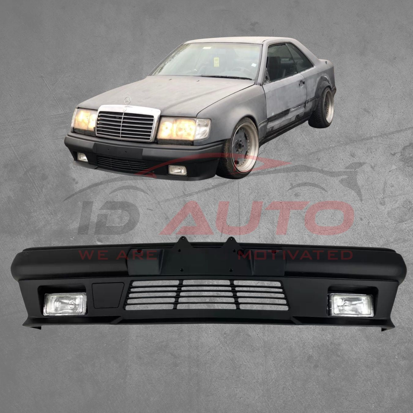 Предна броня Mercedes E-Class W124 (1985–1995) – AMG дизайн, с/без халогени