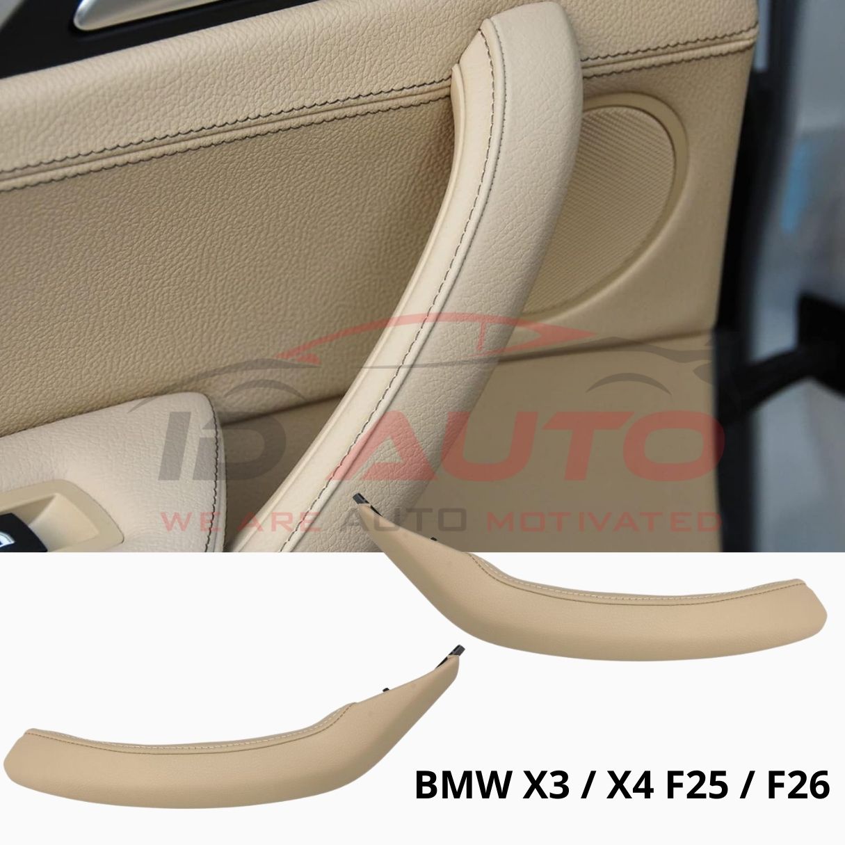 Вътрешни кожени дръжки за врата BMW X3 / X4 F25 / F26 – Бежов цвят 1бр.