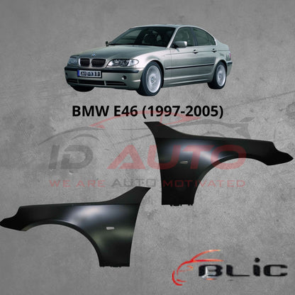 Преден калник BMW E46 – Ляв или Десен, с отвор за мигач | BLIC (OEM пасване)