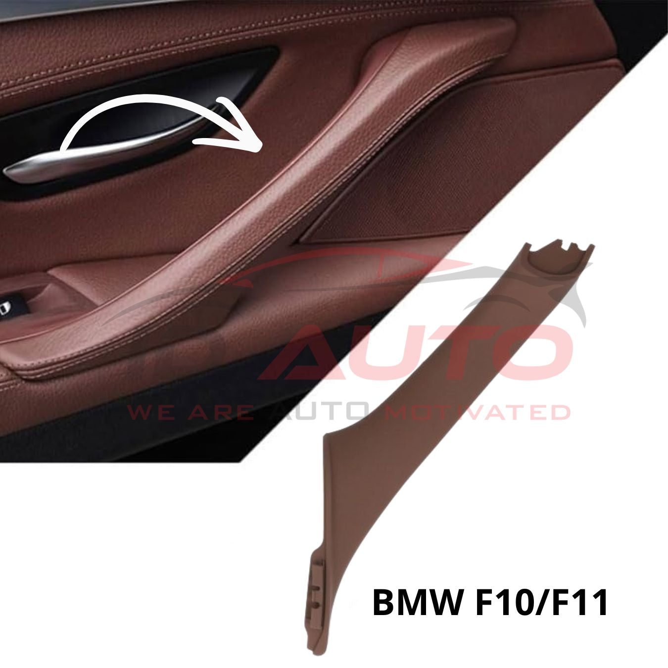 Вътрешна дръжка за врата BMW F10 / F11 – Червено-кафяв цвят (задна лява)