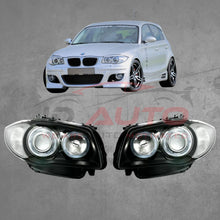 Кристални фарове Angel Eyes за BMW E87 (2004–2011) – черен корпус