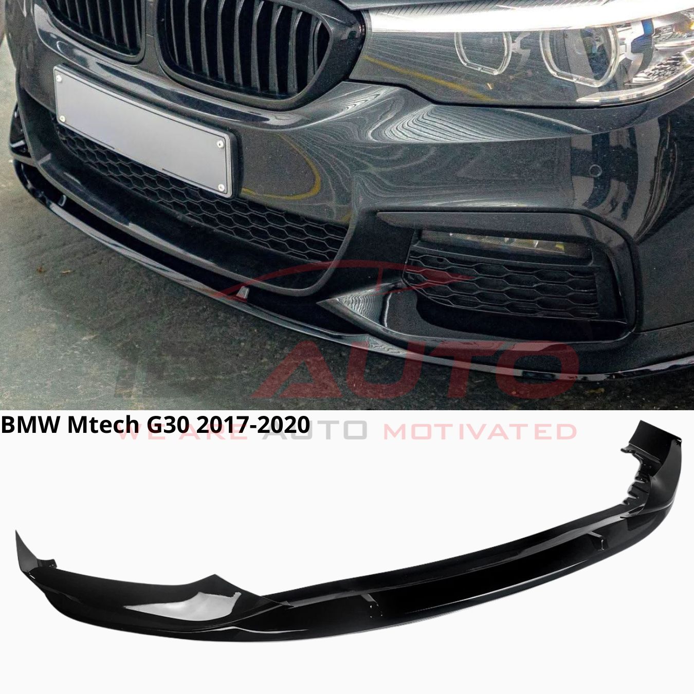 Преден лип спойлер за BMW G30 M Tech (2017–2020) – Черен гланц