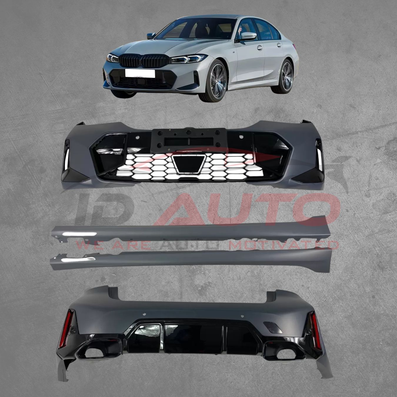 Боди кит пакет за BMW G20 (2022+) – M-Tech дизайн, с отвори за парктроник, грундиран