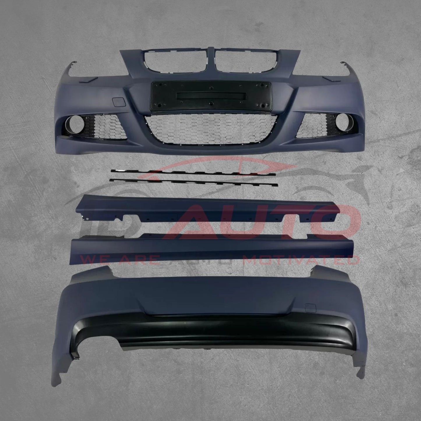 M пакет брони за BMW E90 / БМВ Е90 (2005–2008) – M-Technik комплект предна и задна броня + прагове, М техник дизайн