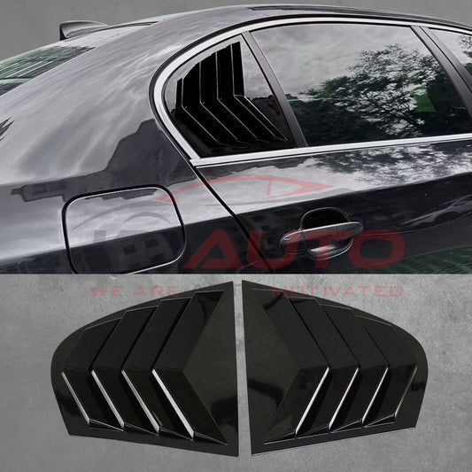 Тунинг добавки за задни странични стъкла – BMW E60 (2003–2010), черен гланц