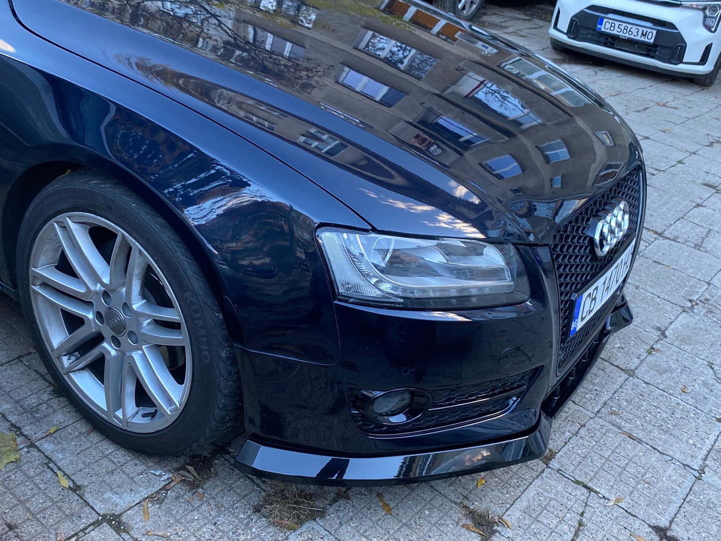 Преден лип спойлер за Audi A5 Sportback 8T8 (2009–2016) – тунинг, черен