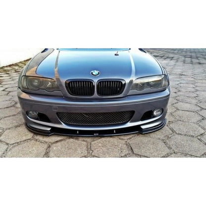 Преден лип спойлер за Bmw E46 Мтех броня - боядисан черен гланц