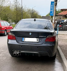Дифузьор за Bmw E60 E61 - Единичен, Оребрен черен гланц, M-tech