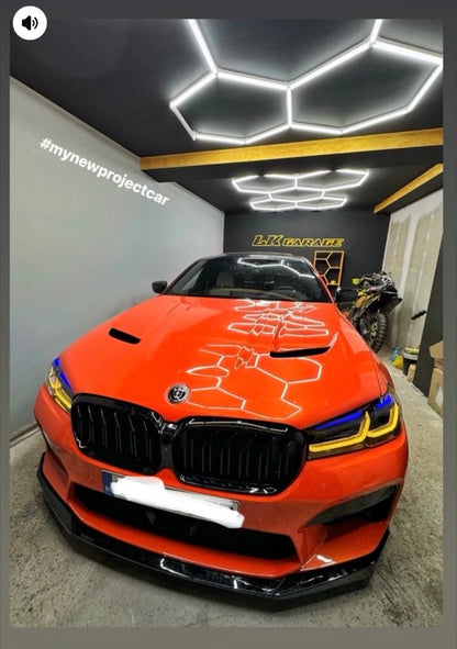 Преден лип спойлер за BMW G30 фейс (2021+) M5 броня – Черен гланц