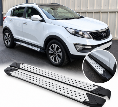 Странични степенки за Kia Sportage III (2010–2015) – Алуминиеви прагове