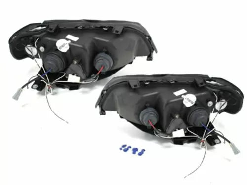 Комплeкт Кристални фарове с Angel Eyes за BMW X5 Е53 (99-03) - черни