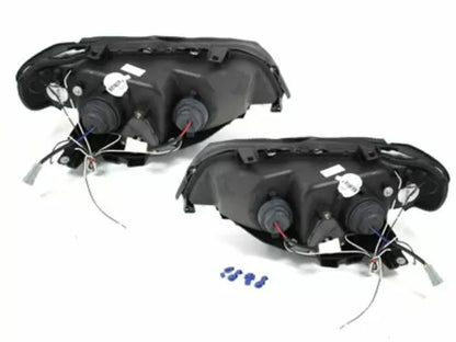 Комплeкт Кристални фарове с Angel Eyes за BMW X5 Е53 (99-03) - черни