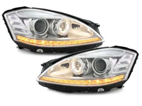Кристални LED Фарове за Mercedes S-Class W221 (2005-2008) – D1S / H7, AFS